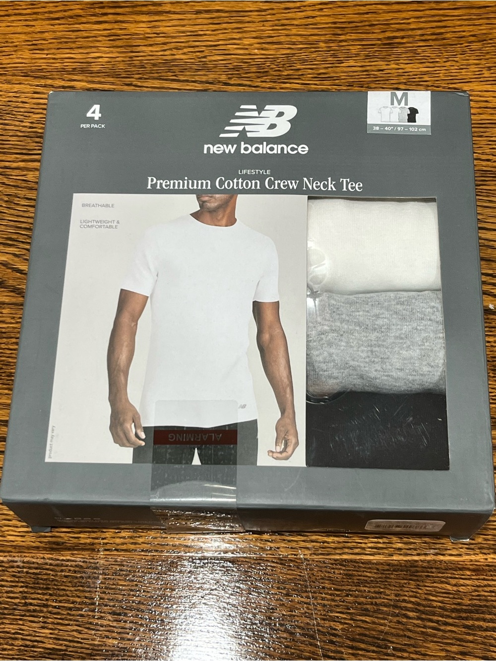 NWT New Balance Men’s 4-Pack Premium Cotton Blend Crew Neck T-Shirts Size M